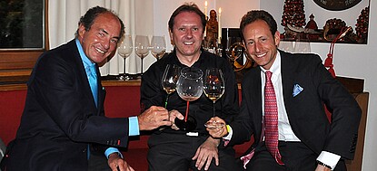 Georg und Maximilian Riedel mit Sepp Greil
