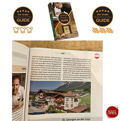 3 Hauben für „ein anspruchsvolles Restaurant“ im „Der Große Restaurant & Hotel Guide“ 3 von 3 Weintrauben für „exzellentes Weinangebot“ 4 von 5 Sternen für ein „Hervorragendes Hotel mit...