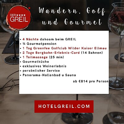 4 Tage Wandern & Golf am Wilden Kaiser – die perfekte Kombination für Aktive. Auf Euch warten vier Tage voller Abwechslung zwischen Bergen und Grün.